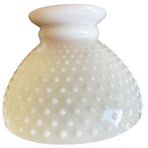 Vintage White Hobnail Milk Glass Student Lamp Shade 8” Fitter NWOT